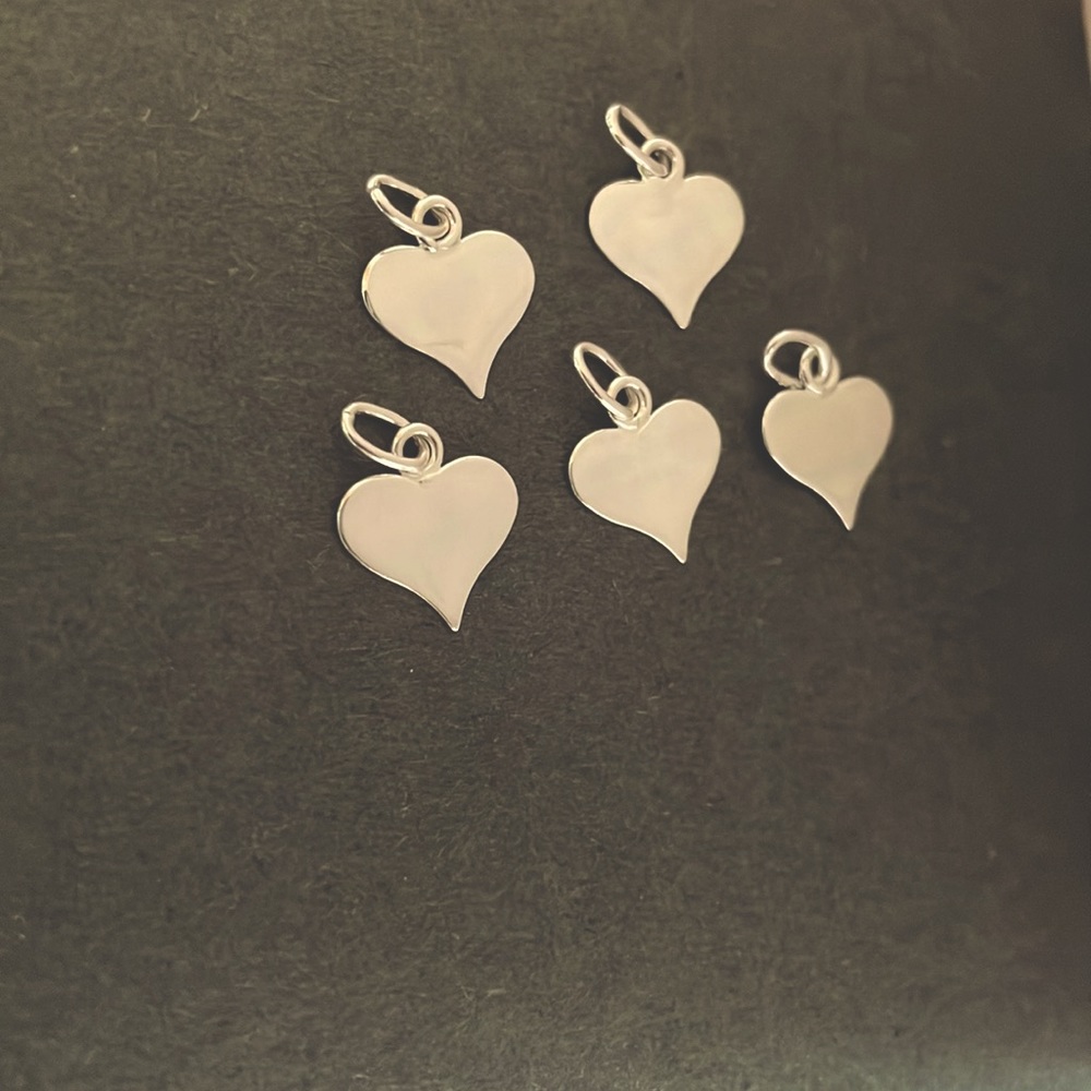 925 silver 5 heart charms new plus gift